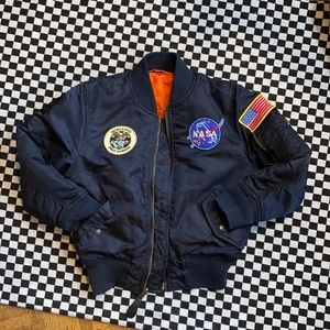 Unisex reversible NASA Jacket in navy size 6/7